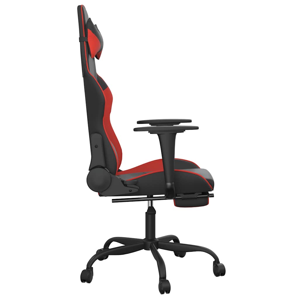 vidaXL Καρέκλα Gaming Μασάζ Υποπόδιο Μαύρο/Πράσινο από Συνθετικό Δέρμα