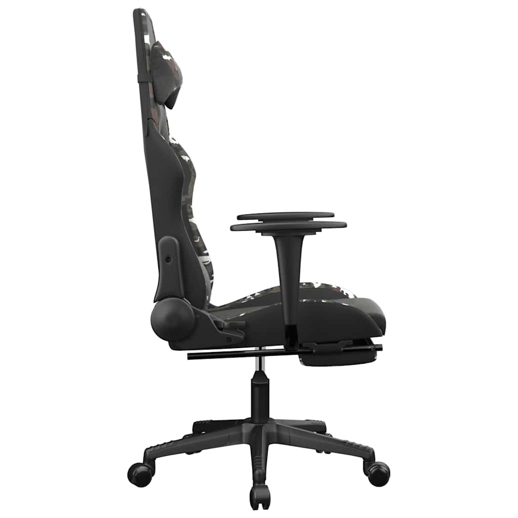 vidaXL Καρέκλα Gaming Μασάζ Υποπόδιο Μαύρος Παραλλαγή Συνθετικό Δέρμα
