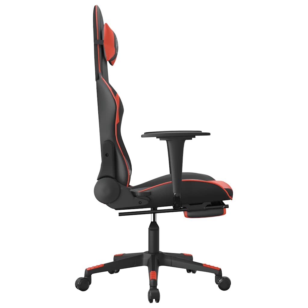 vidaXL Καρέκλα Gaming Μασάζ Υποπόδιο Μαύρο/Πράσινο από Συνθετικό Δέρμα