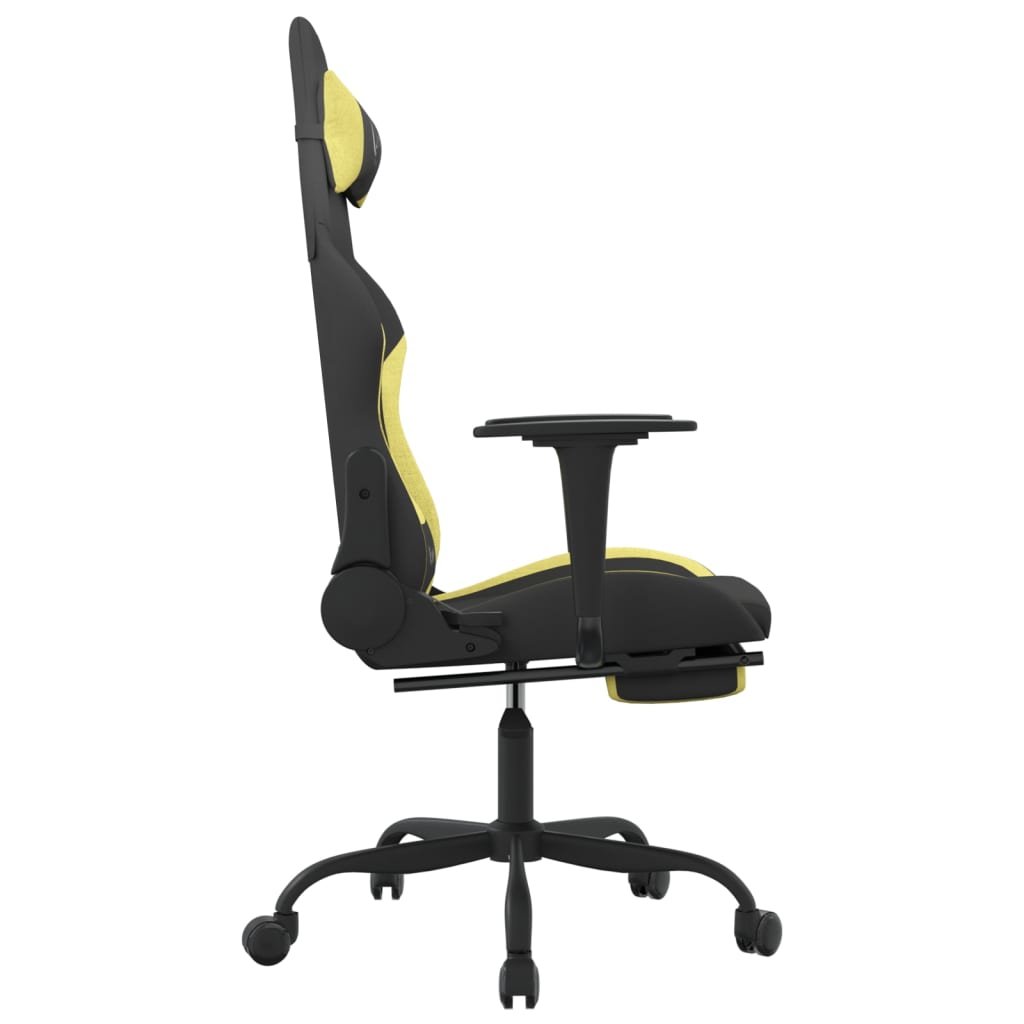 vidaXL Καρέκλα Μασάζ Gaming Μασάζ Υπ. Μαύρη/Αν Γκρι Ύφασμα Υποπόδιο