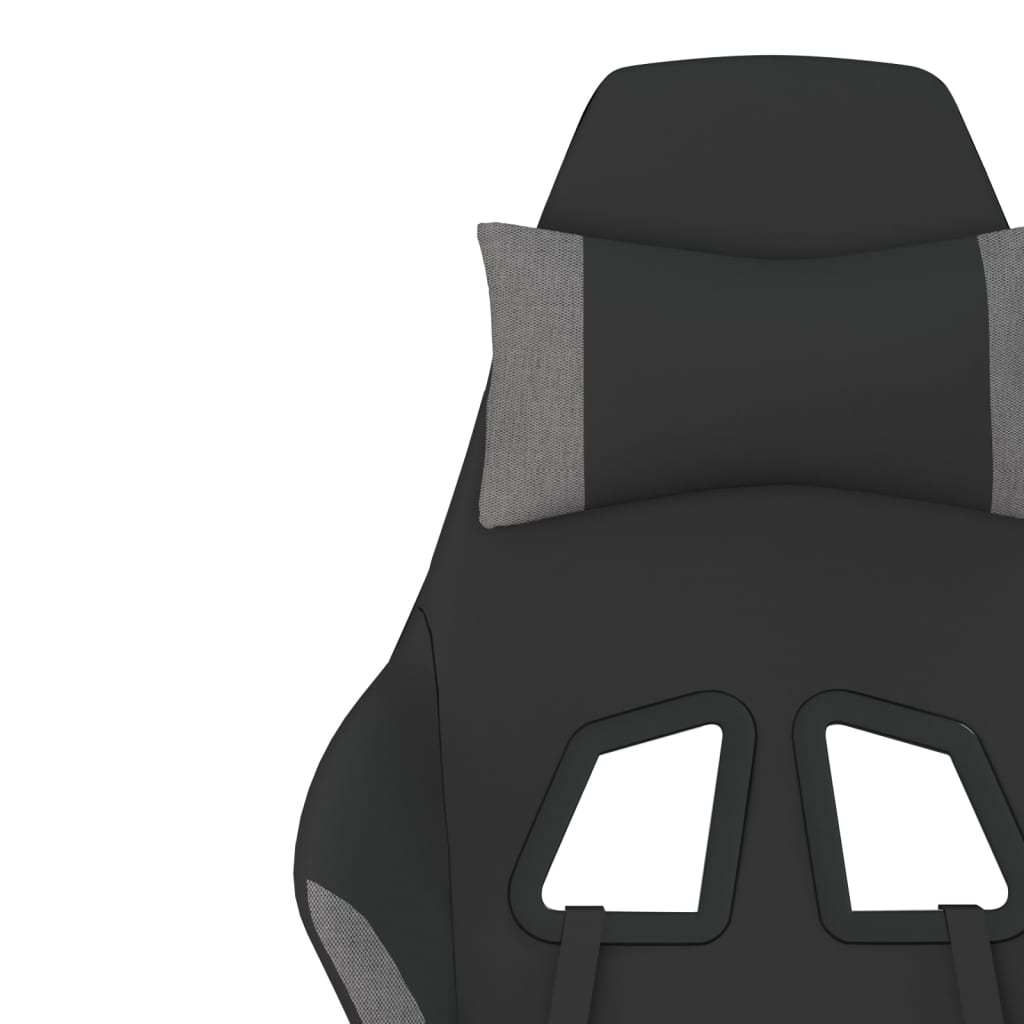 vidaXL Καρέκλα Μασάζ Gaming Μαύρο και Ανοιχτό Γκρι Υφασμάτινη
