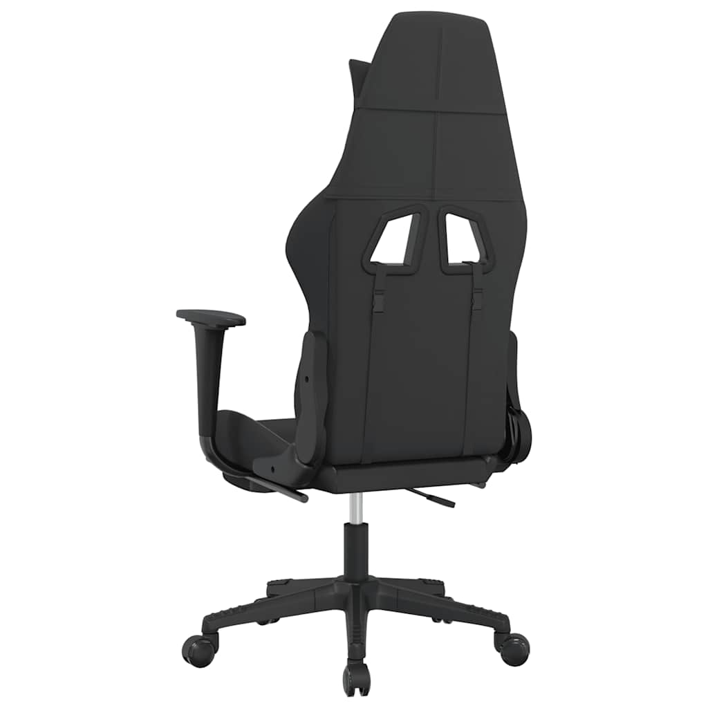 vidaXL Καρέκλα Μασάζ Gaming Μαύρη/Μπλε Ύφασμα με Υποπόδιο