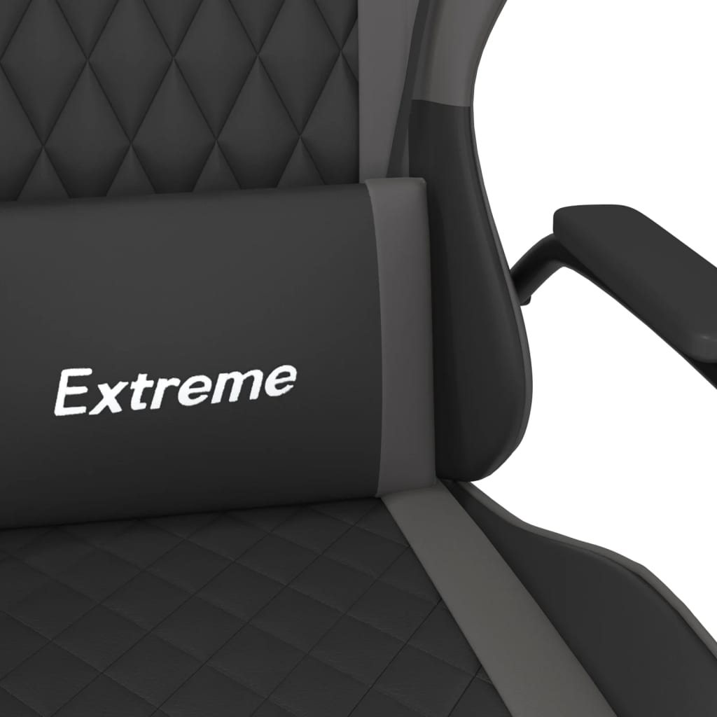 vidaXL Καρέκλα Gaming Μασάζ Μαύρο/Γκρι από Συνθετικό Δέρμα