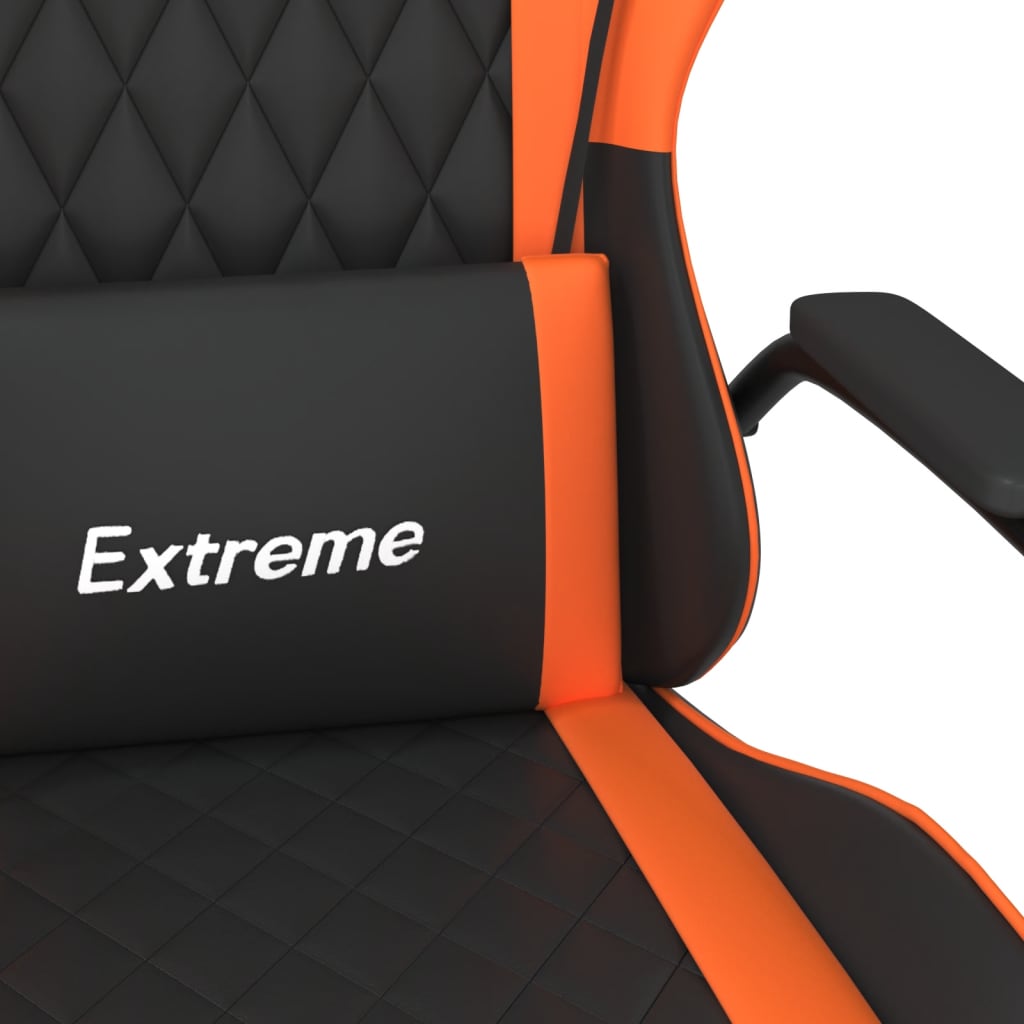 vidaXL Καρέκλα Gaming Μασάζ Μαύρο/πορτοκαλί από Συνθετικό Δέρμα