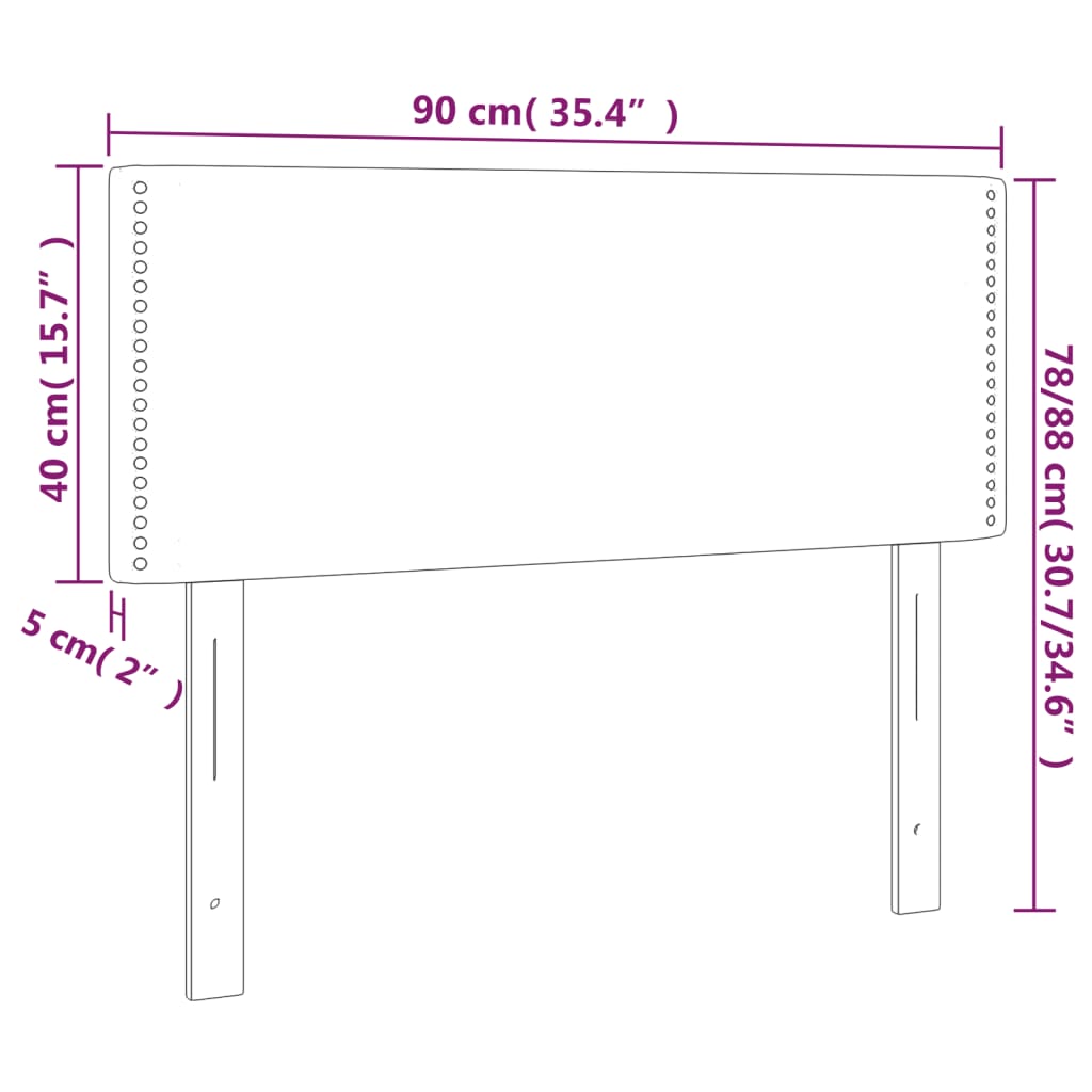 vidaXL Κεφαλάρι Κρεβατιού Μαύρο 90x5x78/88 εκ. Βελούδινο