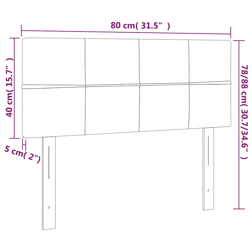 vidaXL Κεφαλάρι Κρεβατιού Σκούρο Πράσινο 80 x 5 x 78/88 εκ. Βελούδινο