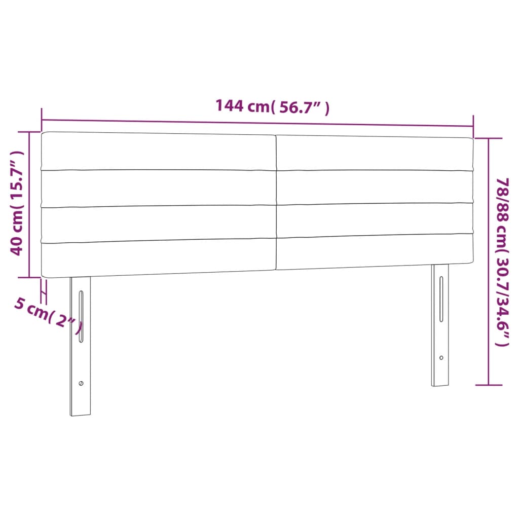 vidaXL Κεφαλάρια Σκ. Καφέ 144x5x78/88 εκ. Ύφασμα