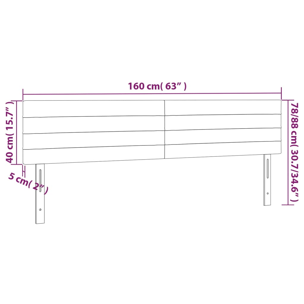 vidaXL Κεφαλάρια Σκ. Καφέ 160x5x78/88 εκ. Ύφασμα