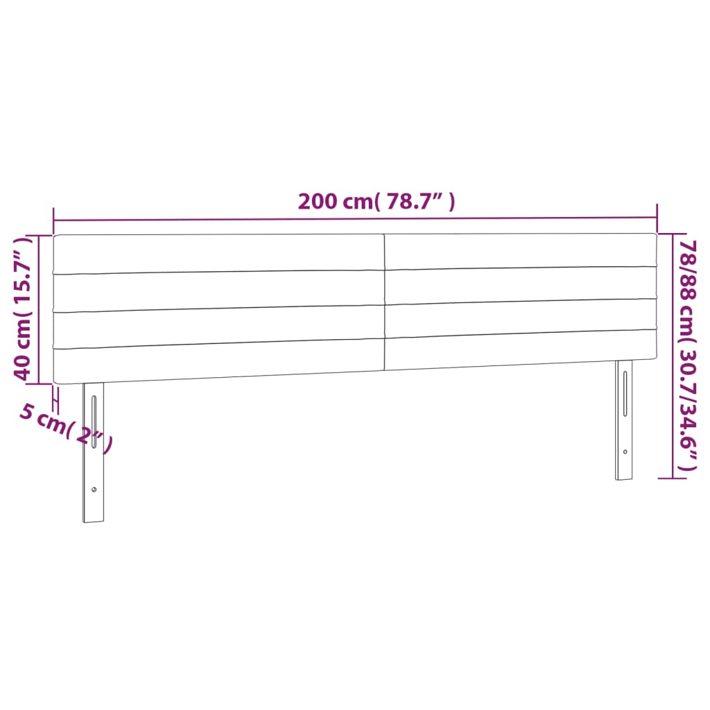vidaXL Κεφαλάρια Σκ. Καφέ 200x5x78/88 εκ. Ύφασμα