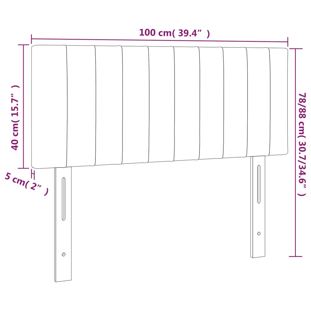 vidaXL Κεφαλάρι Κρεβατιού Ροζ 100x5x78/88 εκ. Βελούδινο