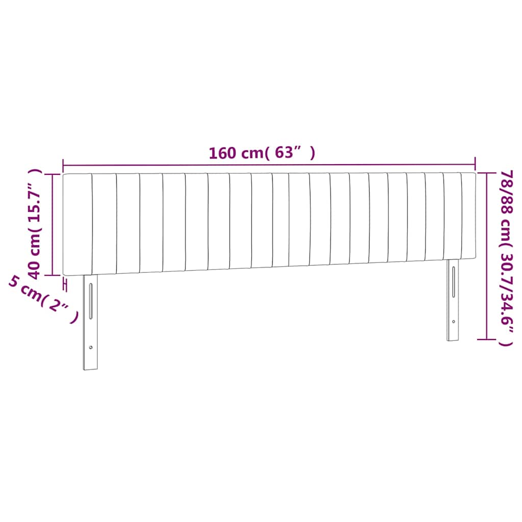 vidaXL Κεφαλάρια Σκ. Καφέ 160x5x78/88 εκ. Ύφασμα