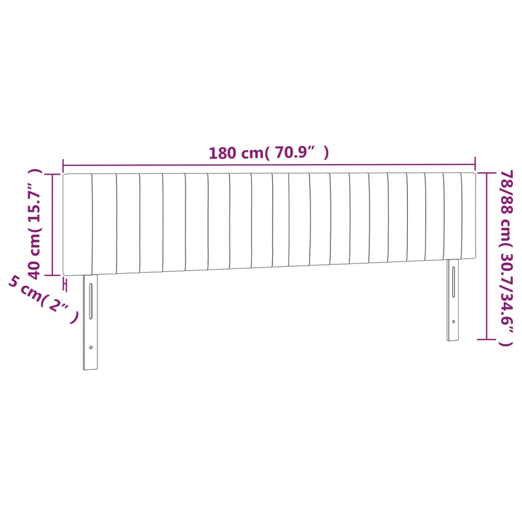 vidaXL Κεφαλάρια Σκ. Καφέ 180x5x78/88 εκ. Ύφασμα