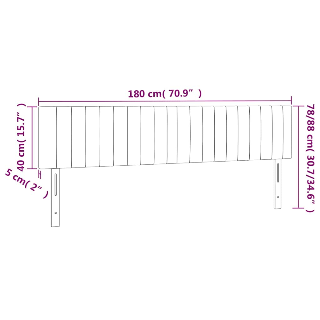 vidaXL Κεφαλάρια Μπλε 180x5x78/88 εκ. Ύφασμα