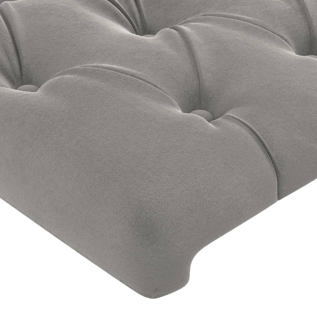vidaXL Κεφαλάρι Κρεβατιού Ανοιχτό Γκρι 100x7x78/88 εκ. Βελούδινο