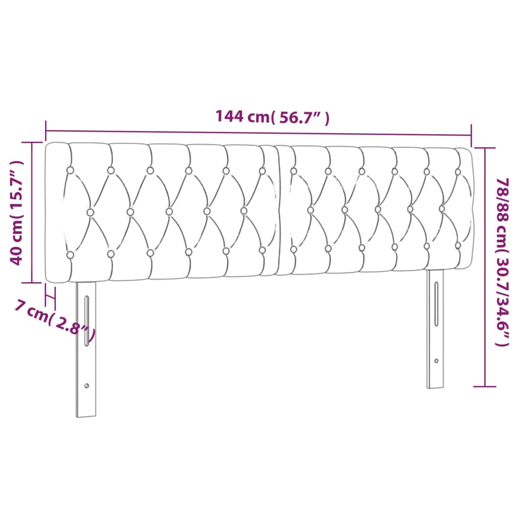 vidaXL Κεφαλάρια Μπλε 144x7x78/88 εκ. Ύφασμα