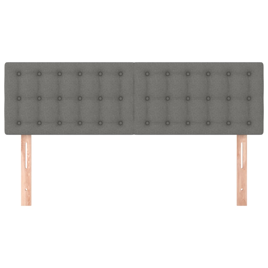 vidaXL Κεφαλάρια Κρεβατιού 2 τεμ. Σκ. Γκρι 72x5x78/88 εκ. Υφασμάτινα