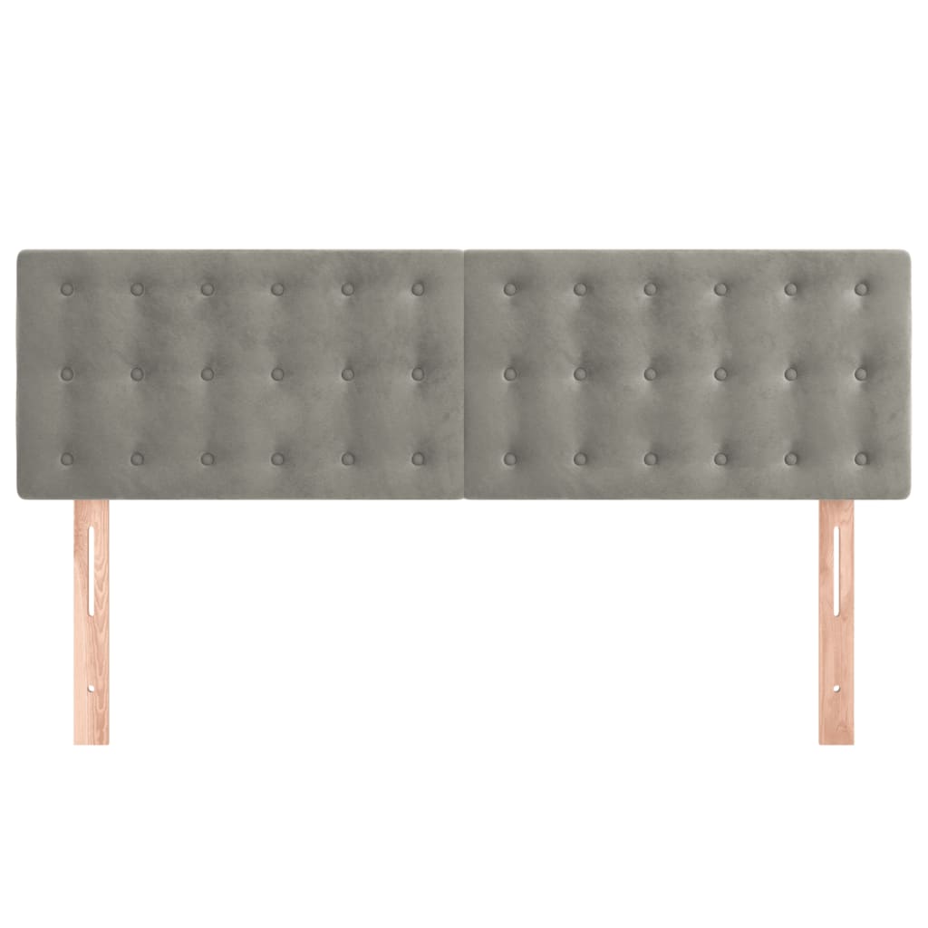 vidaXL Κεφαλάρια Κρεβατιού 2 τεμ. Αν. Γκρι 72x5x78/88 εκ. Βελούδινα