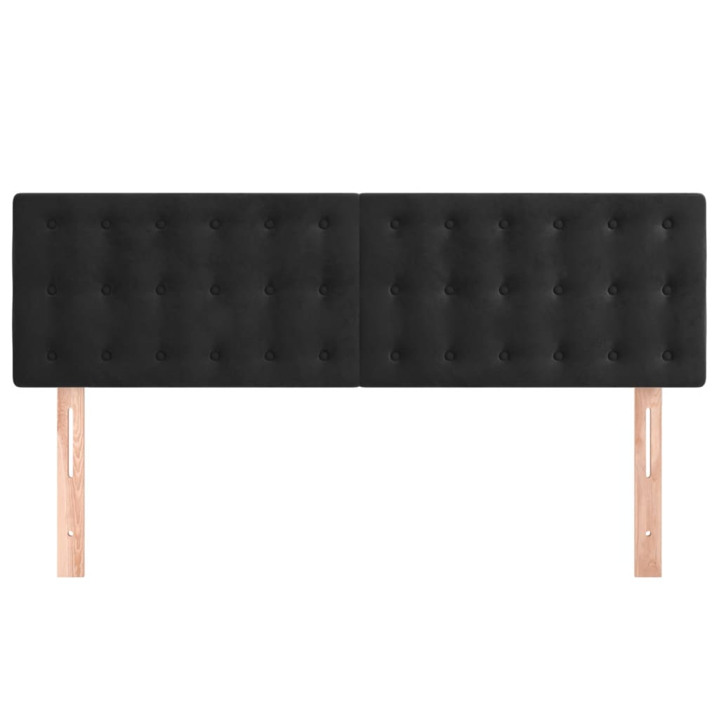 vidaXL Κεφαλάρια Κρεβατιού 2 τεμ. Μαύρα 72x5x78/88 εκ. Βελούδινα