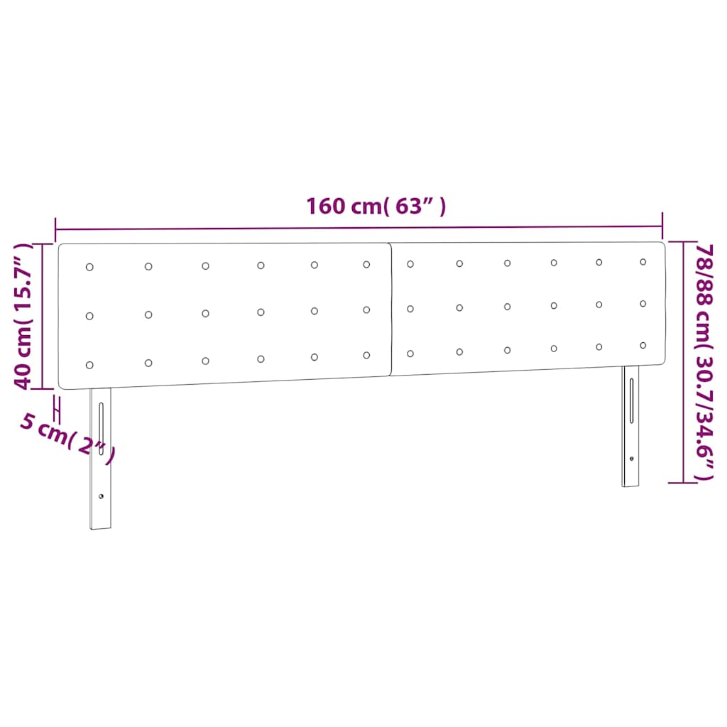 vidaXL Κεφαλάρια Γκρι 160x5x78/88 εκ. από Συνθετικό Δέρμα