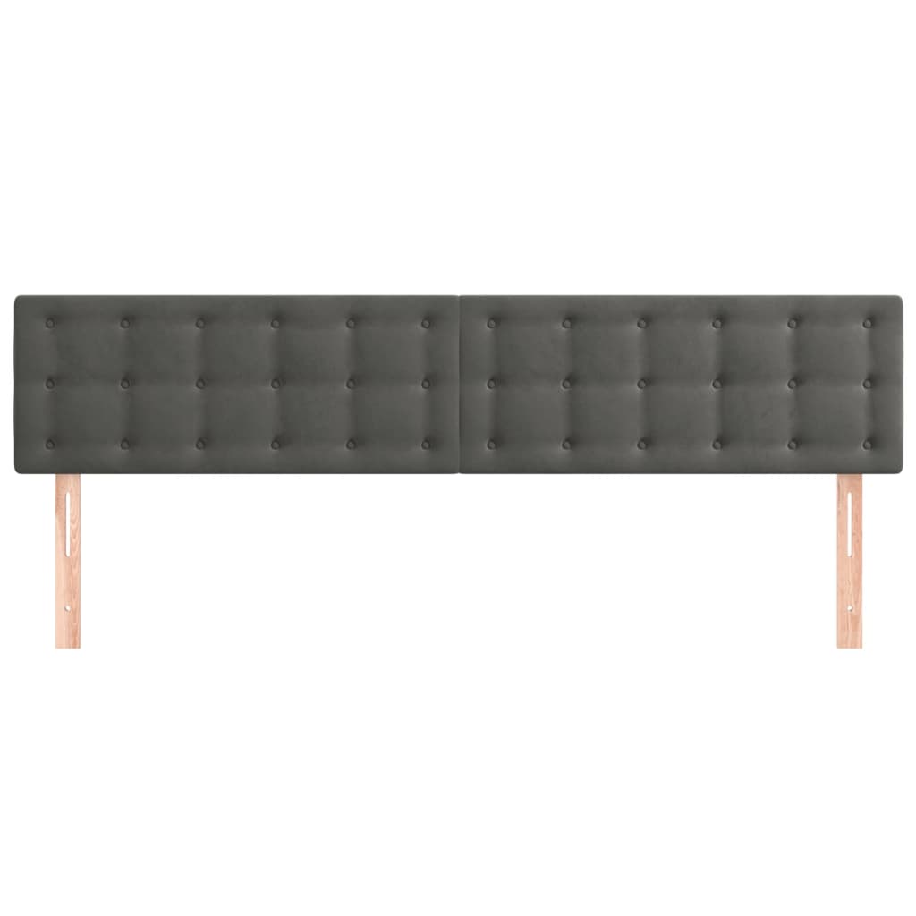 vidaXL Κεφαλάρια Κρεβατιού 2 τεμ. Σκούρο Γκρι 90x5x78/88 εκ. Βελούδινο