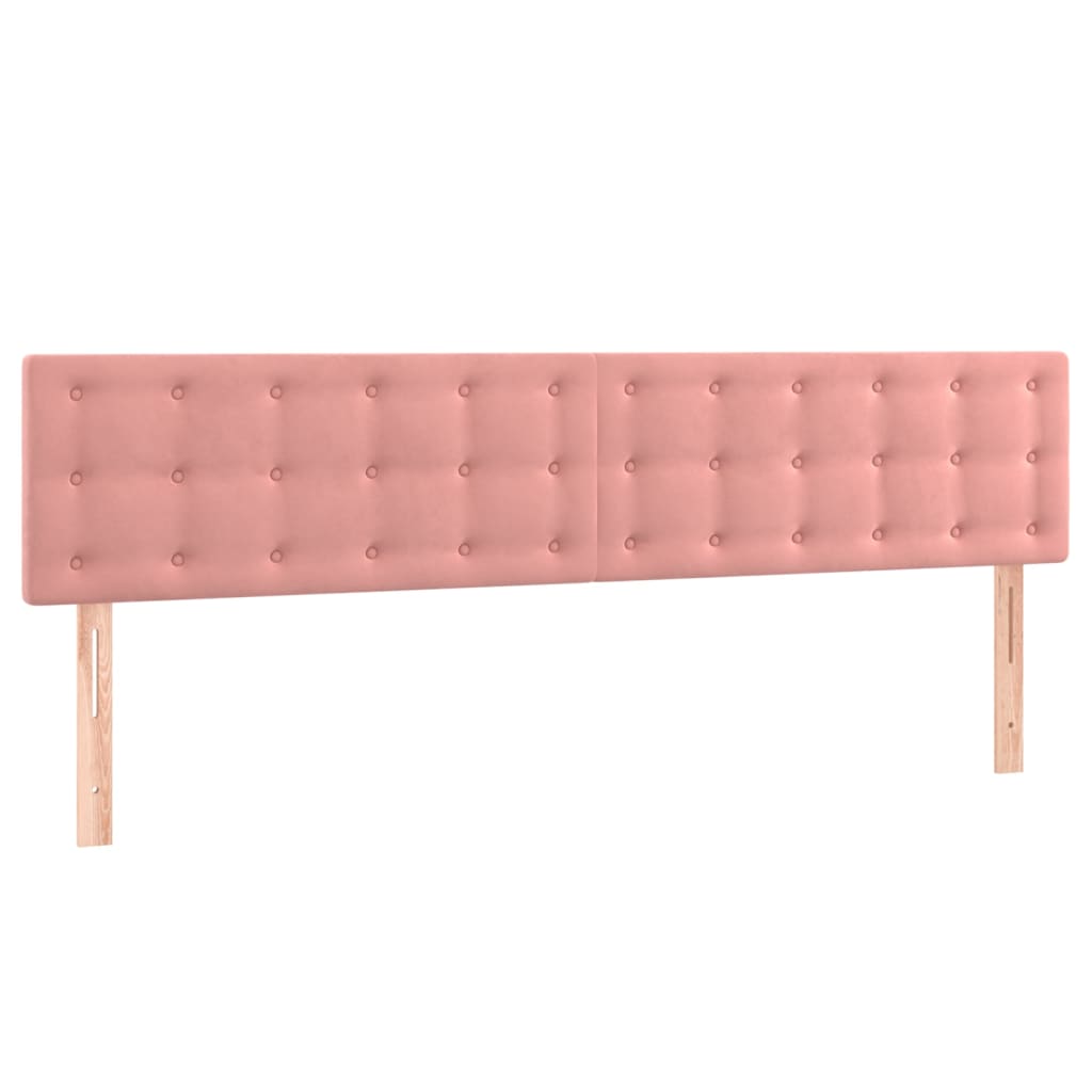 vidaXL Κεφαλάρια Κρεβατιού 2 τεμ. Ροζ 90x5x78/88 εκ. Βελούδινο