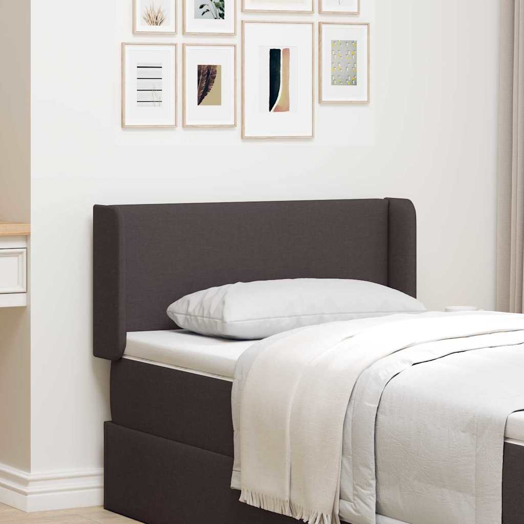 vidaXL Αυτιά Κεφαλής 2 τμχ Ορθογώνια Σκοτεινές Καφέ Υφασμάτινες