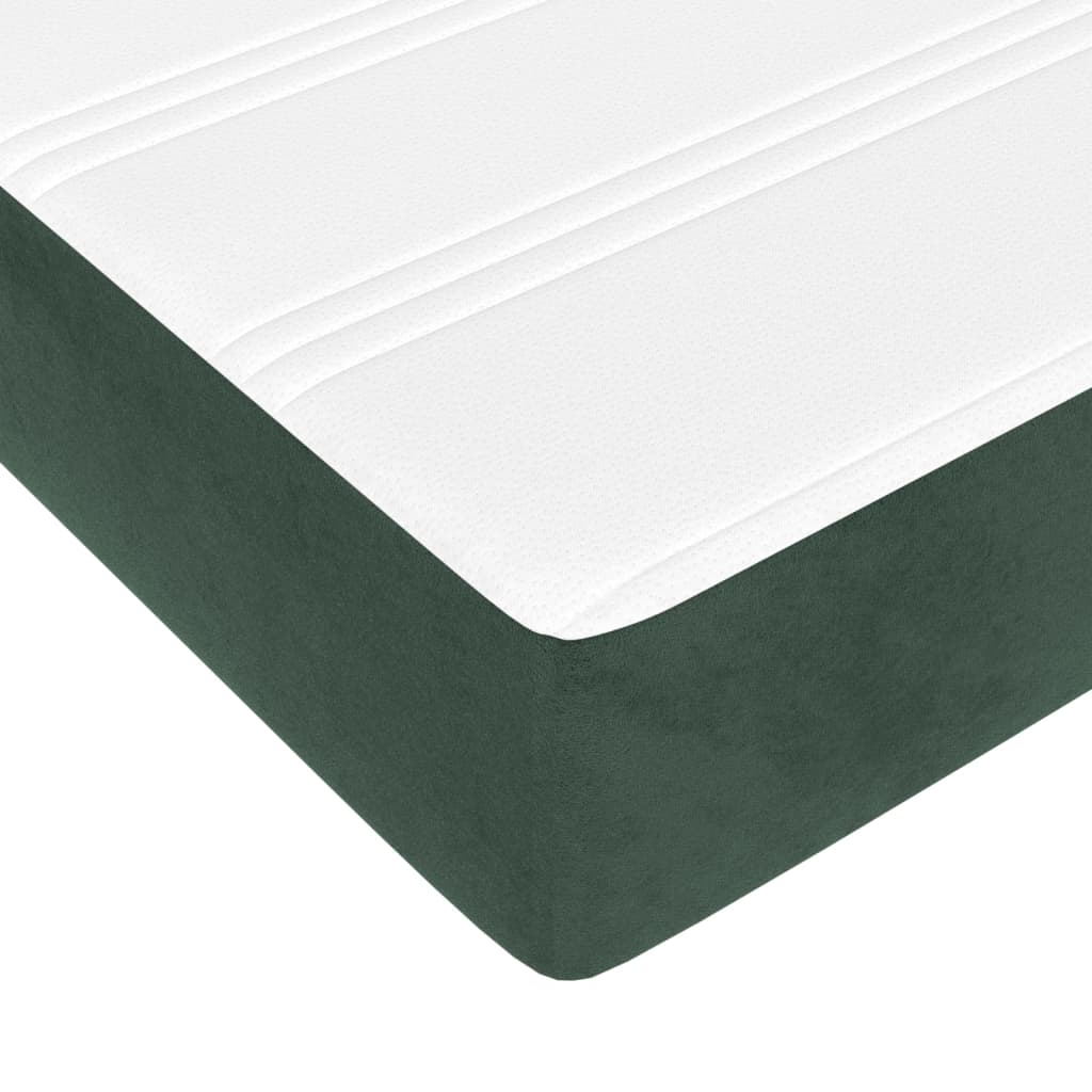 vidaXL Στρώμα με Pocket Springs Μεσαίας Σκληρότητας Σκούρο Πράσινο120x200x20 εκ. Βελούδινο