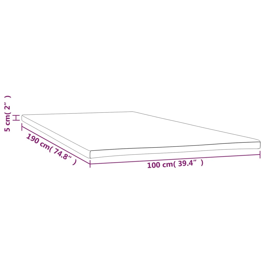vidaXL Ανώστρωμα 100x190x5 εκ. Twin