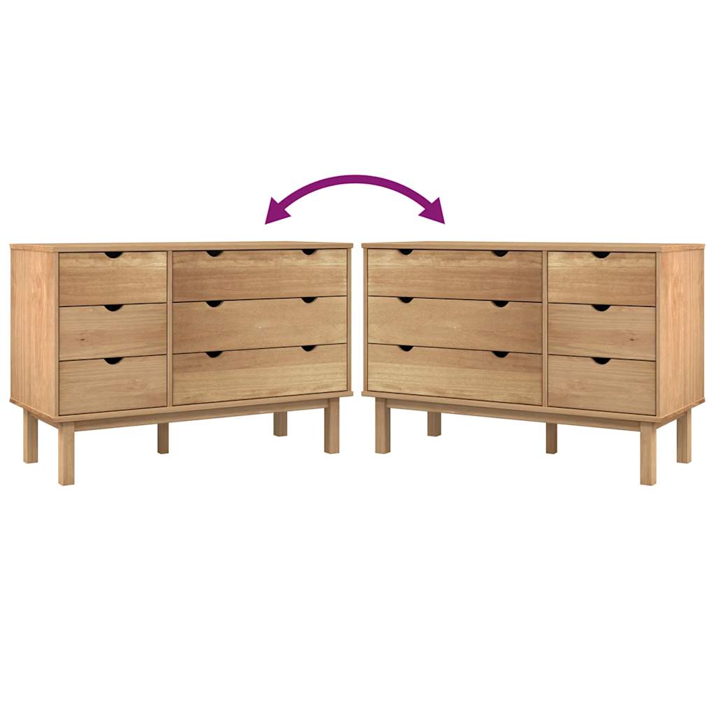 vidaXL Συρταριέρα OTTA Γκρι 111x43x73,5 εκ. από Μασίφ Ξύλο Πεύκου