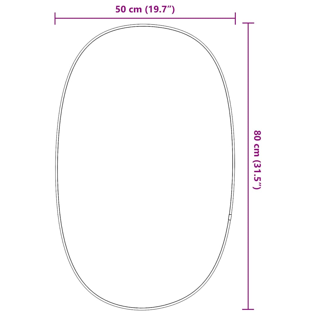 vidaXL Καθρέφτης Τοίχου Χρυσός 80 x 50 εκ.