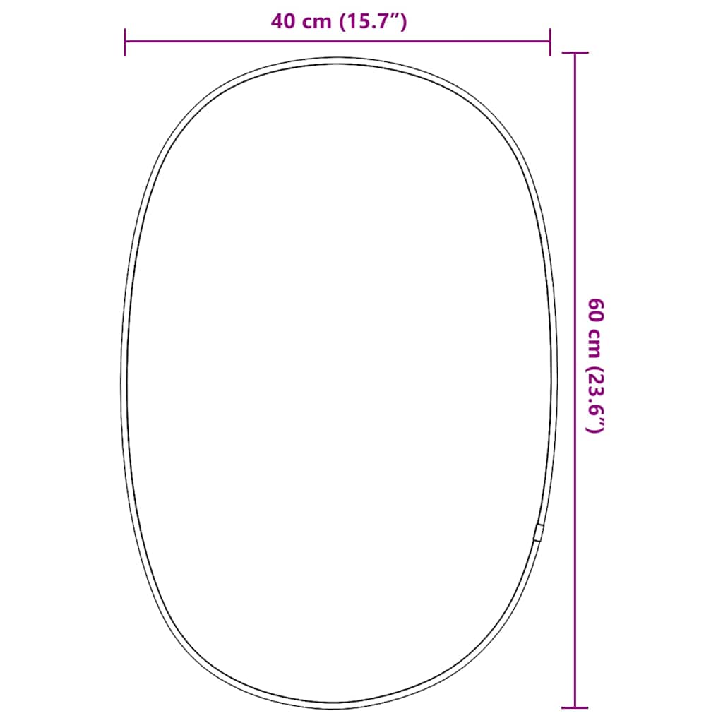 vidaXL Καθρέφτης Τοίχου Μαύρος 60x40 εκ.