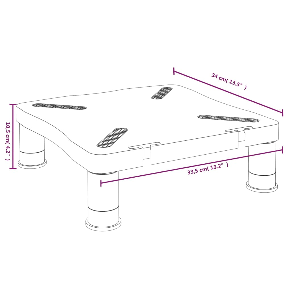vidaXL Βάση Οθόνης Μαύρη 33,5 x 34 x 10,5 εκ.