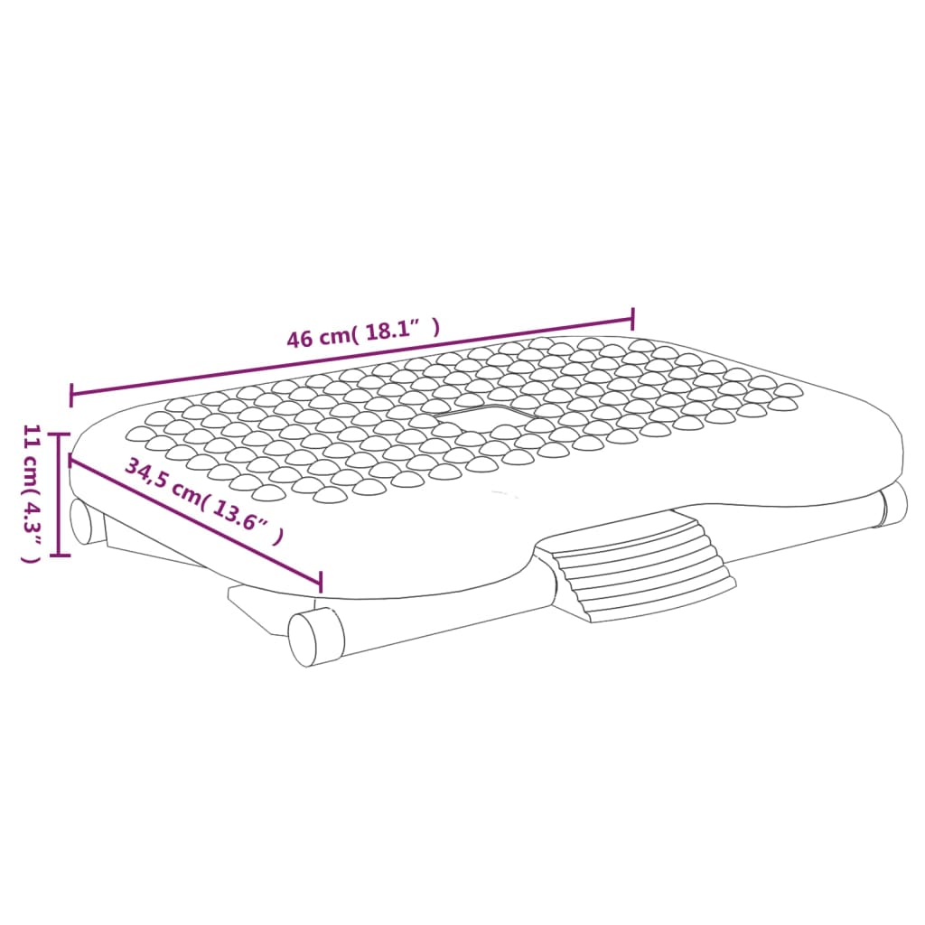 vidaXL Υποπόδιο Μαύρο 46 x 34,5 x 11 εκ.