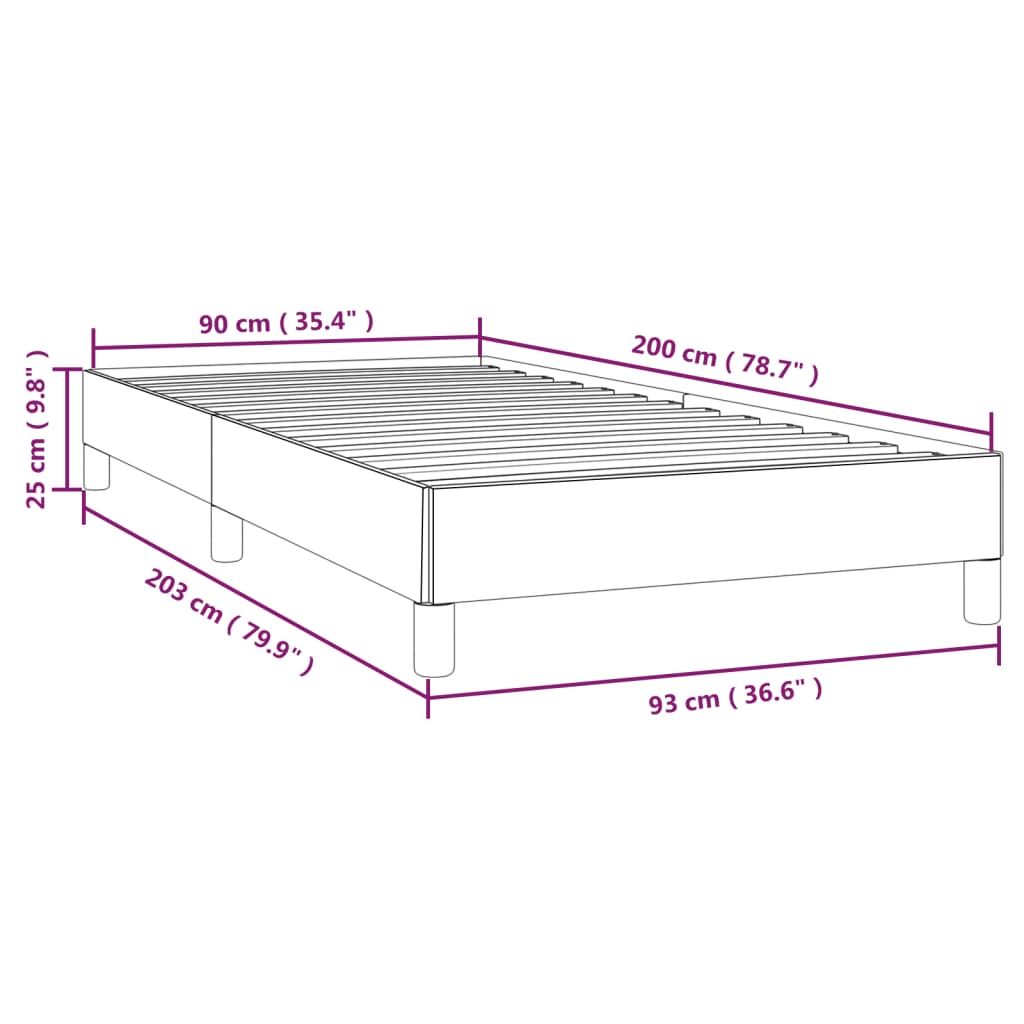 vidaXL Σκελετός Κρεβατιού Χωρίς Στρώμα Taupe 90x200 εκ. Υφασμάτινο