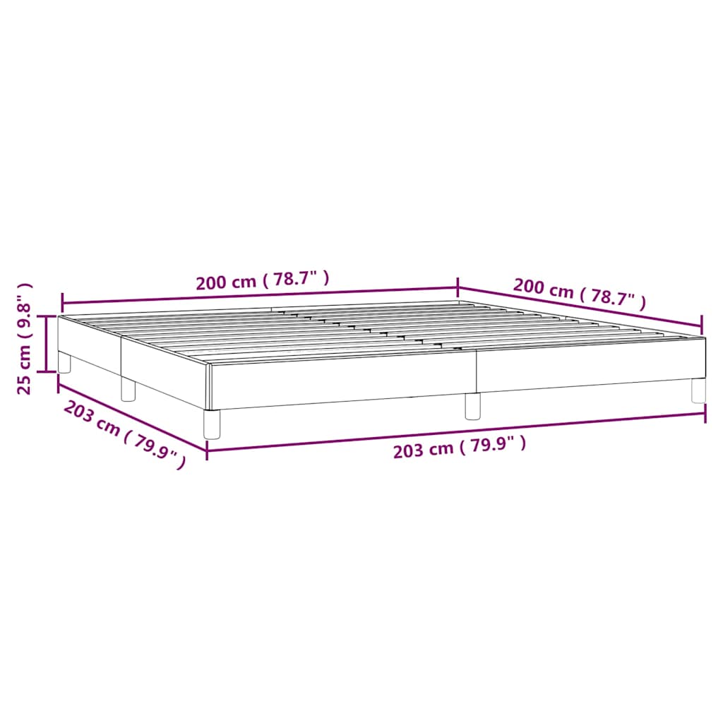 vidaXL Σκελετός Κρεβατιού Χωρίς Στρώμα Taupe 200x200 εκ.Υφασμάτινο