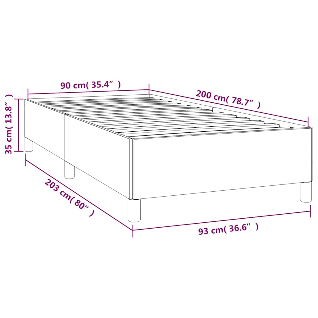 vidaXL Σκελετός Κρεβατιού Χωρίς Στρώμα Κρέμα 90x200 εκ. Υφασμάτινο