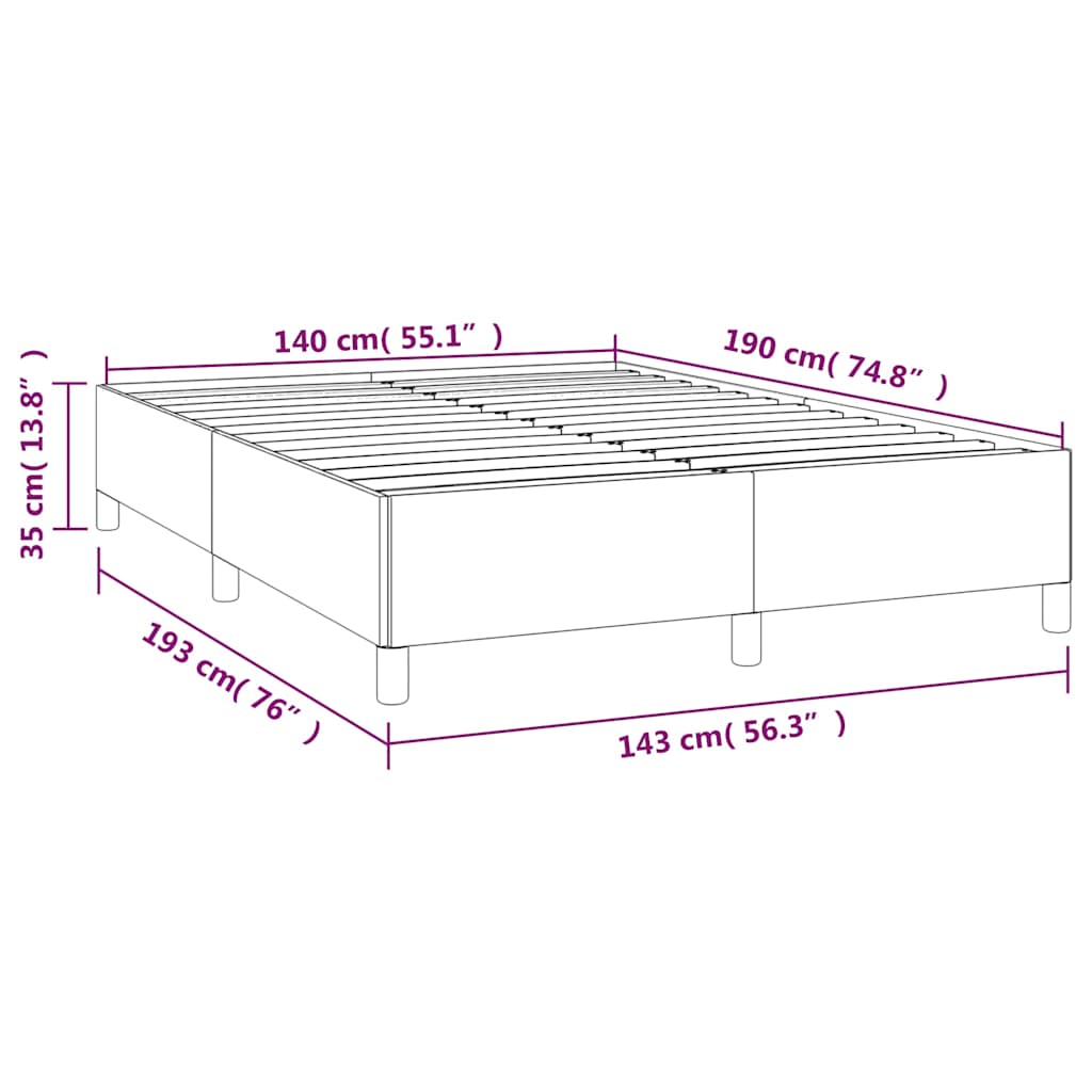 vidaXL Πλαίσιο Κρεβατιού χωρίς Στρώμα Λευκό 140x190 εκ. από Συνθετικό Δέρμα