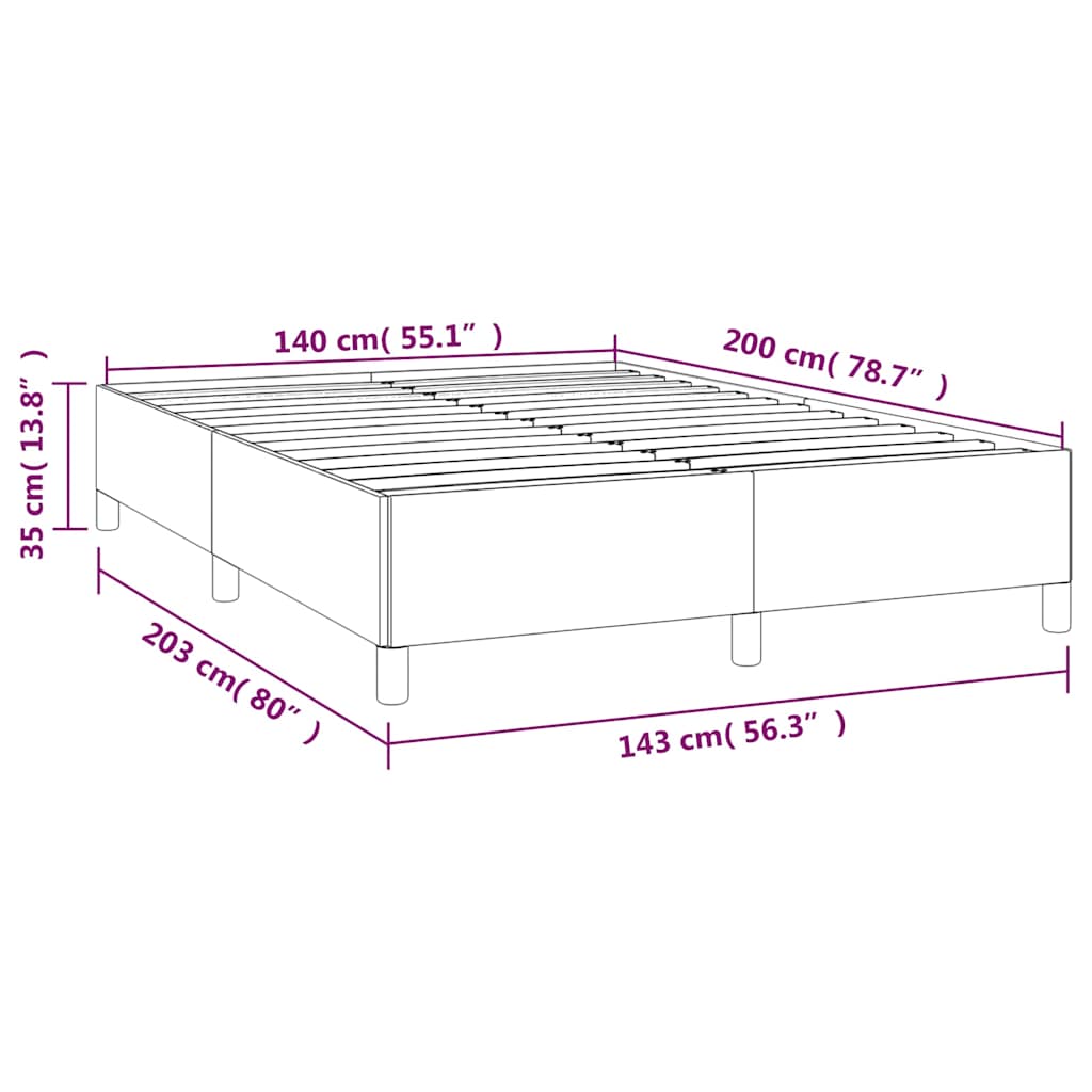 vidaXL Πλαίσιο Κρεβατιού Κρεμ 140x200 εκ. από Συνθετικό Δέρμα