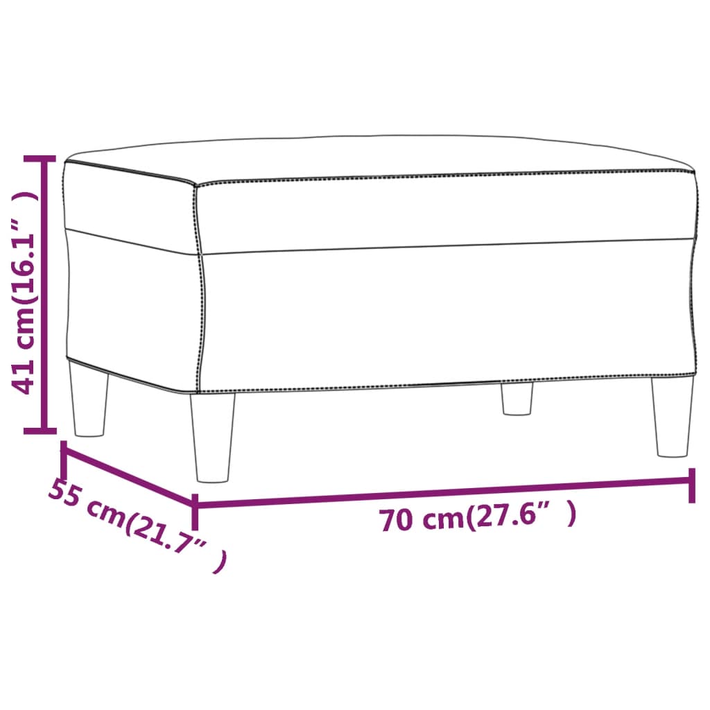 vidaXL Υποπόδιο Μπορντό 70 x 55 x 41 εκ. Υφασμάτινο
