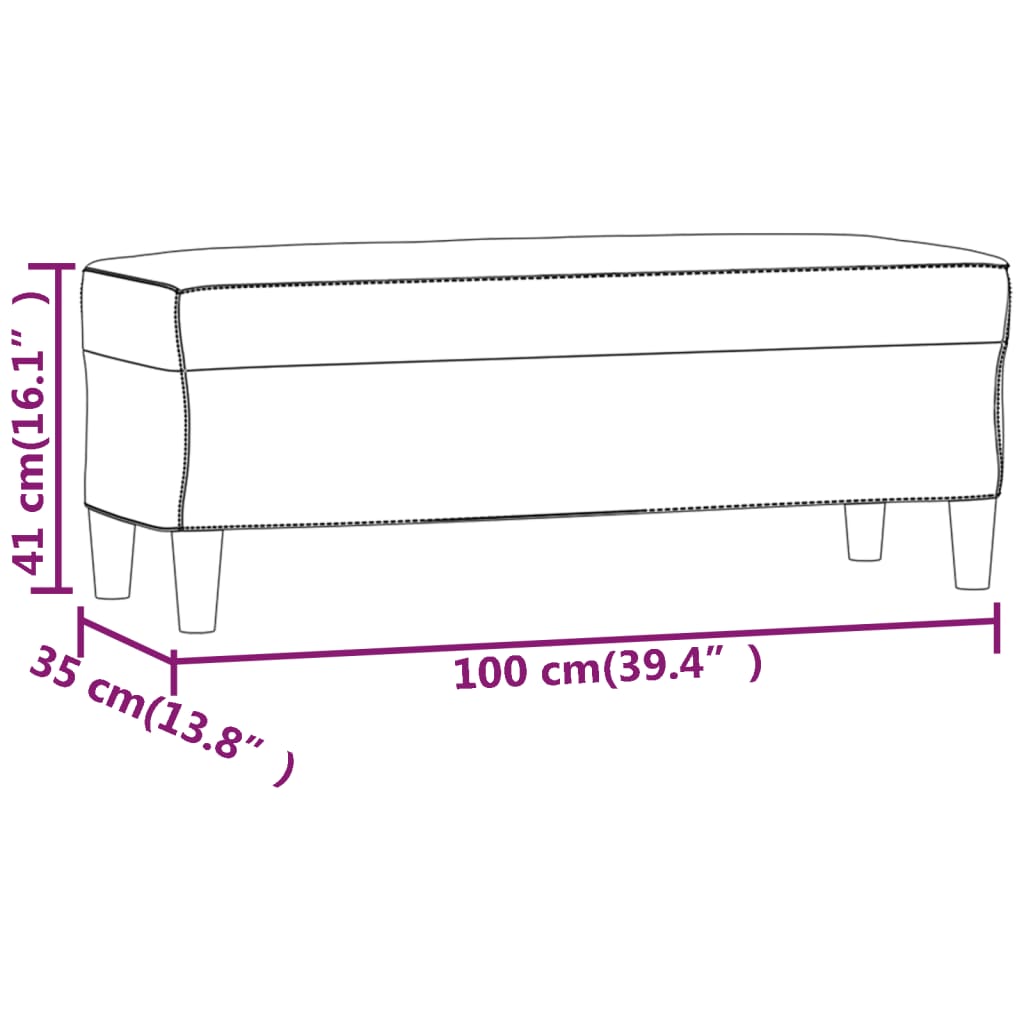 vidaXL Πάγκος Ανοιχτό Γκρι 100 x 35 x 41 εκ. Υφασμάτινος