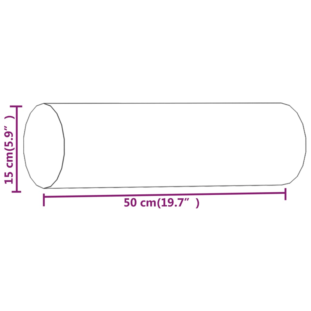 vidaXL Μαξιλάρια Διακοσμητικά 2 τεμ. Καφέ Ø15x50 εκ. Υφασμάτινα