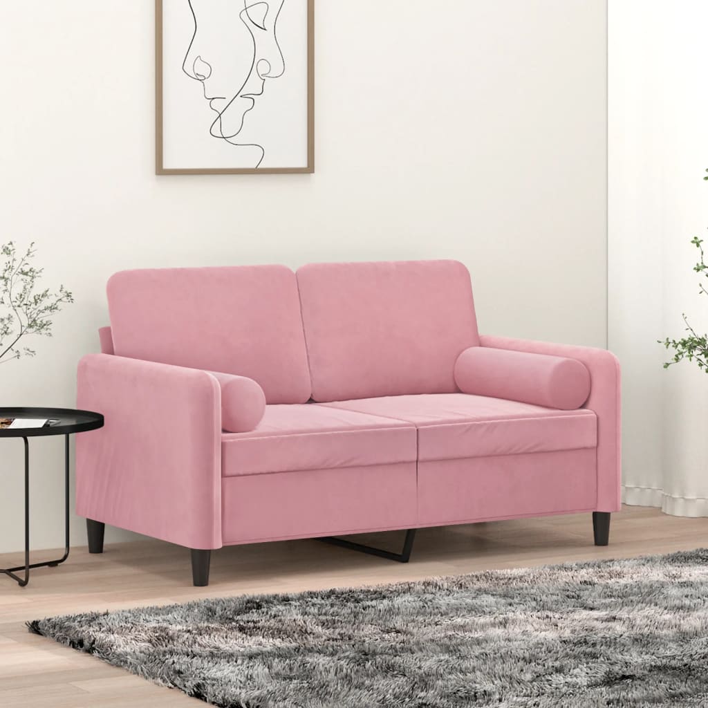 vidaXL Μαξιλάρια Διακοσμητικά 2 τεμ. Ροζ Ø15x50 εκ. Βελούδινα