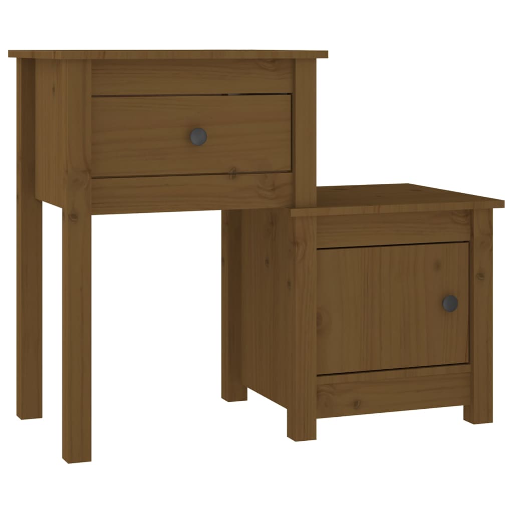 vidaXL Κομοδίνο Γκρι 79,5x38x65,5 εκ. από Μασίφ Ξύλο Πεύκου