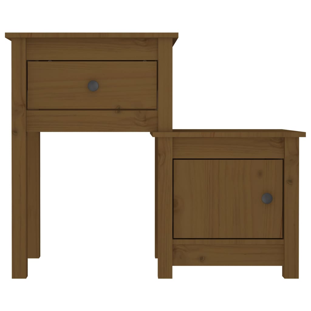 vidaXL Κομοδίνο Γκρι 79,5x38x65,5 εκ. από Μασίφ Ξύλο Πεύκου