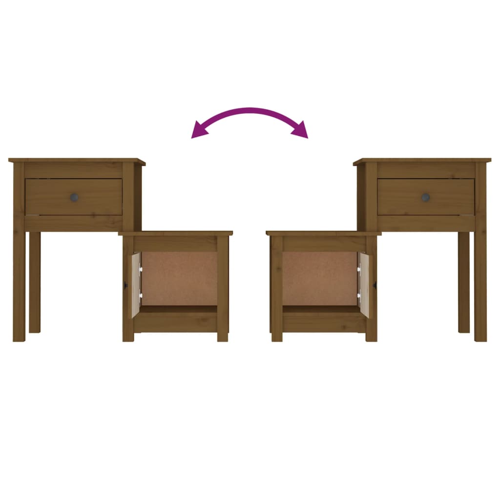 vidaXL Κομοδίνο Γκρι 79,5x38x65,5 εκ. από Μασίφ Ξύλο Πεύκου