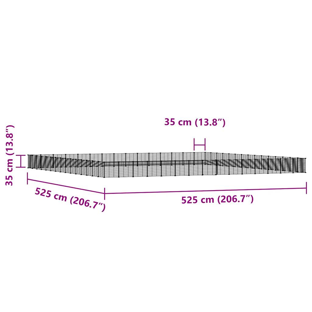 vidaXL Κλουβί Κατοικίδιων με 60 Πάνελ + Πόρτα Μαύρο 35 x 35εκ Ατσάλινο