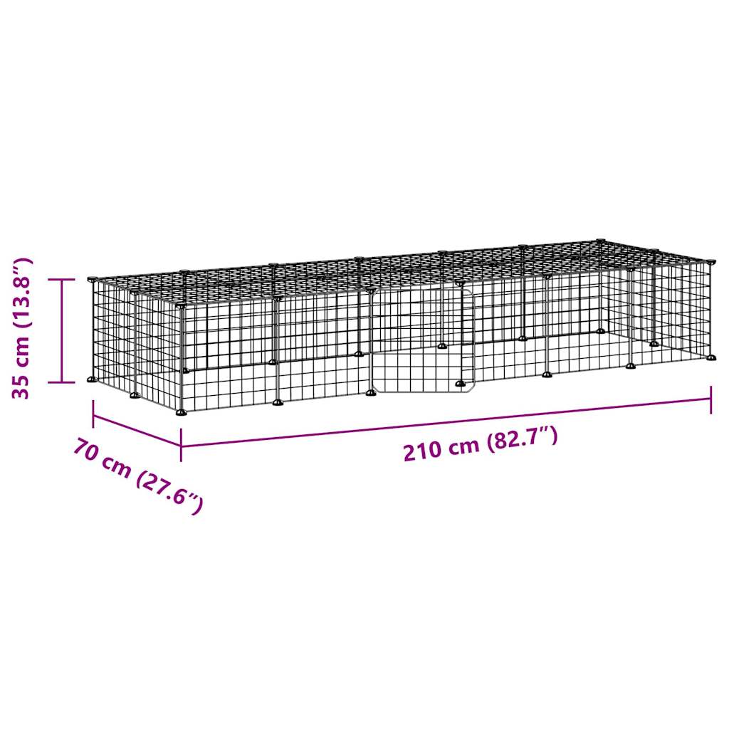 vidaXL Κλουβί Κατοικίδιων με 28 Πάνελ + Πόρτα Μαύρο 35 x 35εκ Ατσάλινο