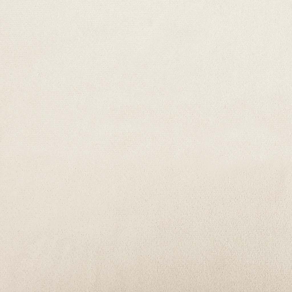 vidaXL Κουνιστή Πολυθρόνα με Ξύλινα Πόδια Κρεμ Βελούδινη με Σκαμπό