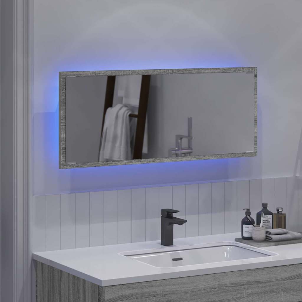 vidaXL Καθρέφτης Γκρι sonoma 90 x 8.5 x 37 εκ Επεξεργασμένο ξύλο