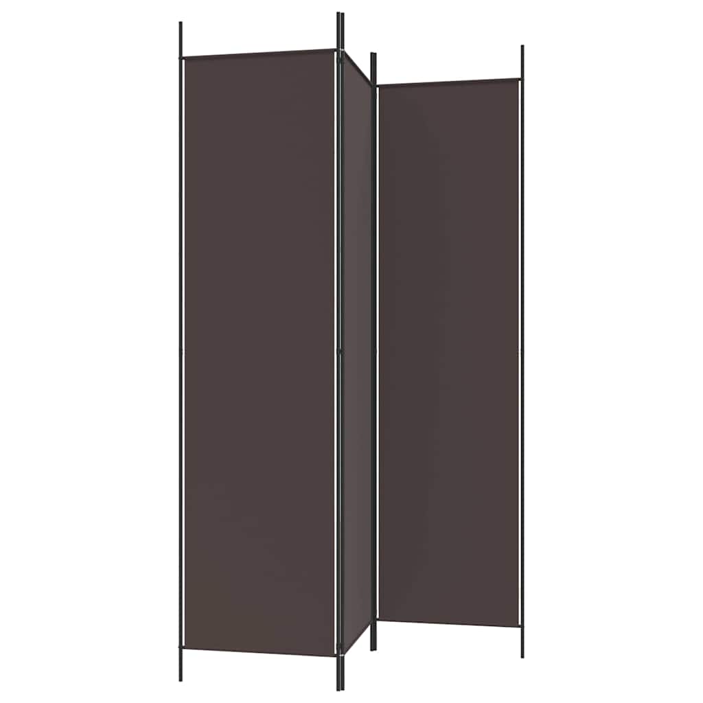 vidaXL Διαχωριστικό Δωματίου με 3 Πάνελ Καφέ 150x200 εκ. από Ύφασμα